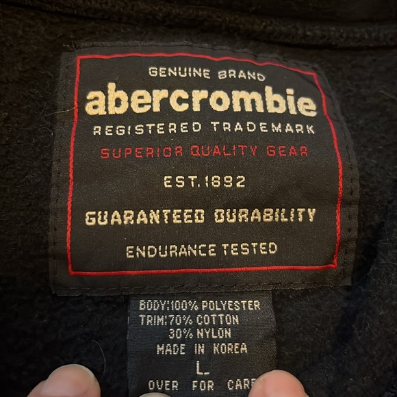 Boys large vintage Abercrombie fleece zip up - Picture 3 of 3